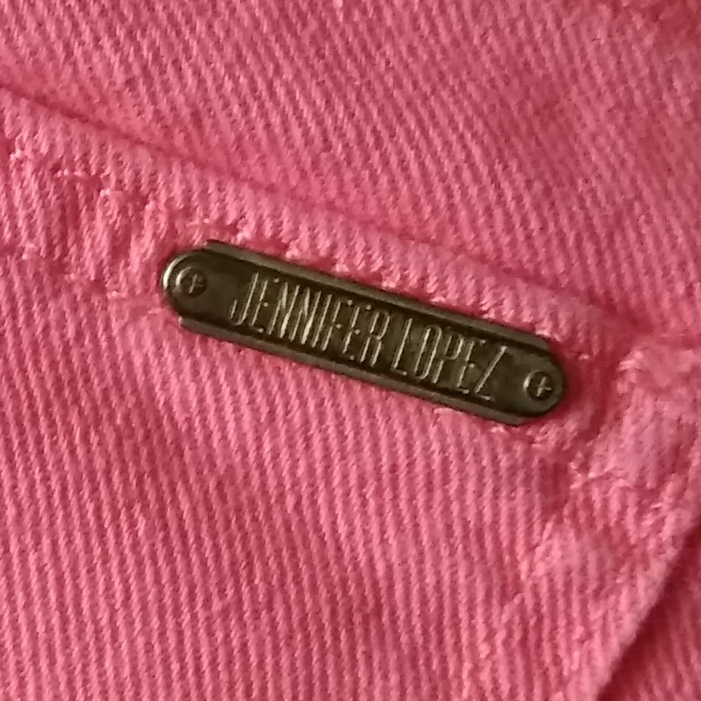 Jennifer Lopez Cropped Jeans Coral Pink Size 8 - Picture 6 of 9